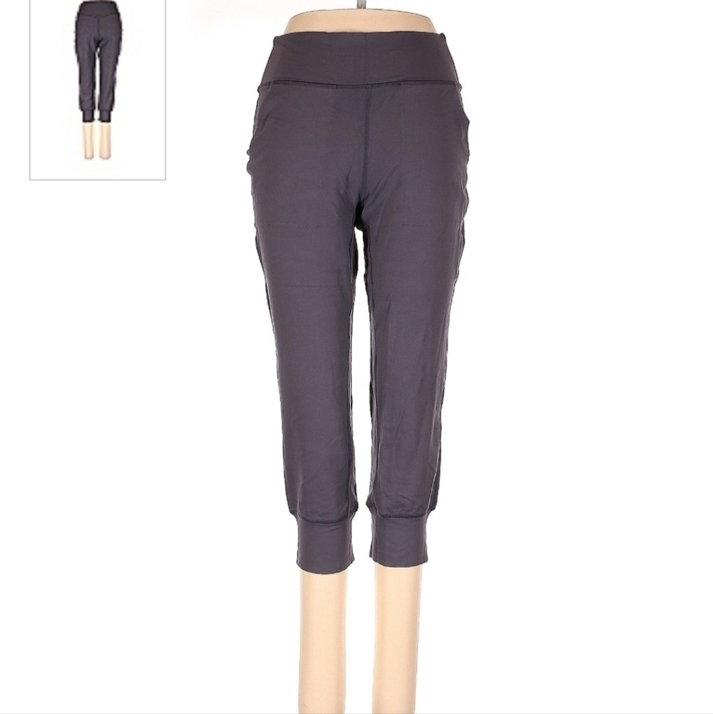Firstway Grey Cropped Joggers Athletic Capri Pants Women's Small S Athleisure